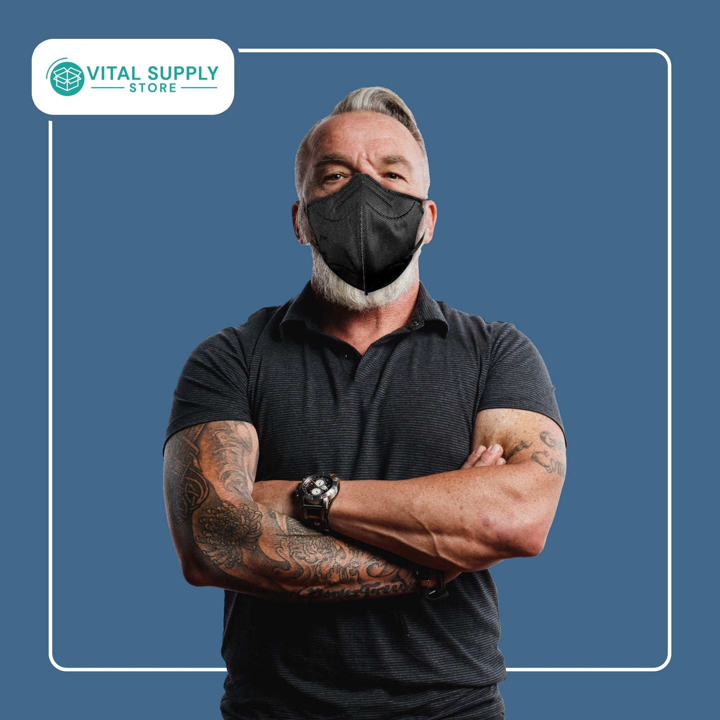 KN95 Face Masks with Wider Design - Great for Beards and Larger Heads - Vital Supply Store