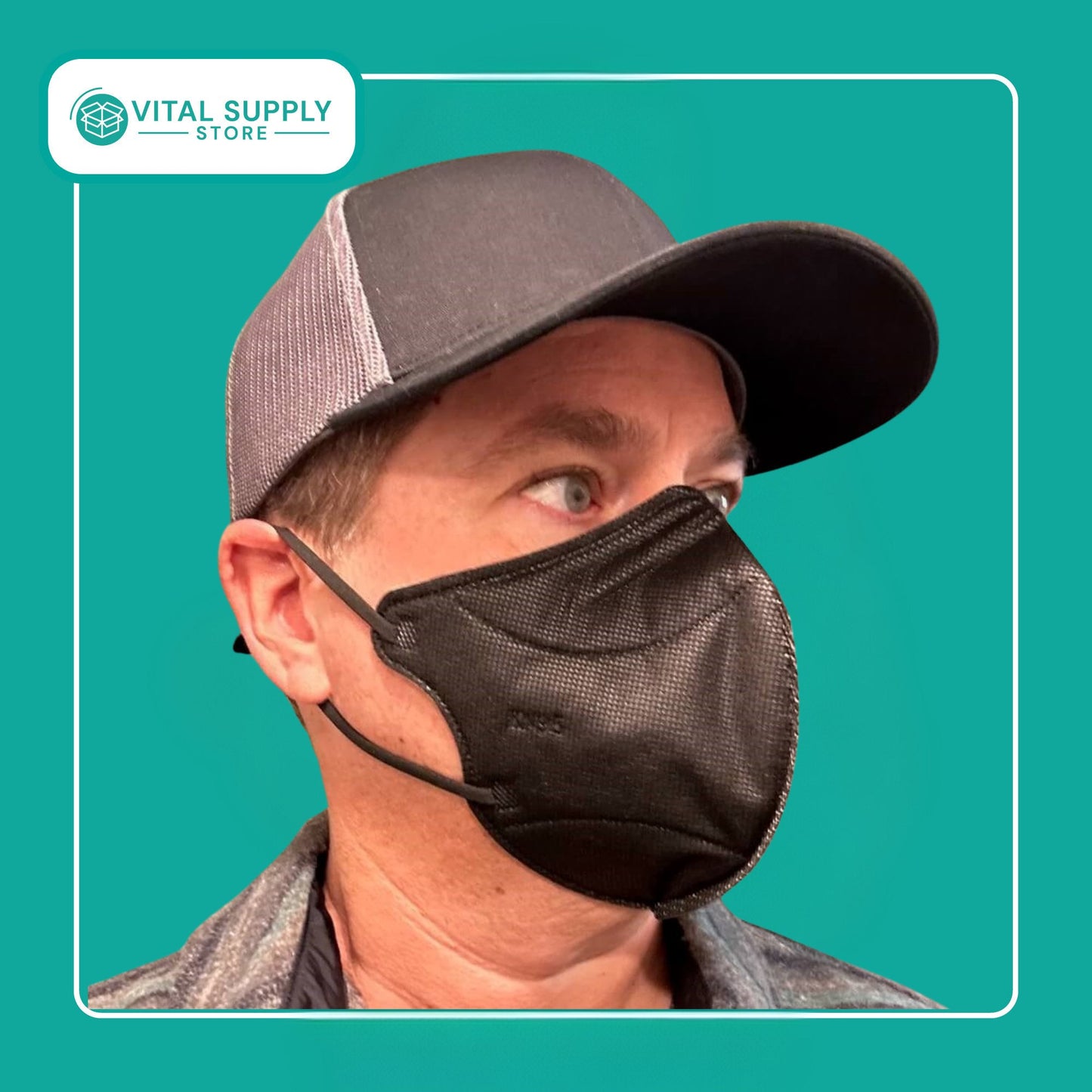 KN95 Face Masks with Wider Design - Great for Beards and Larger Heads - Vital Supply Store