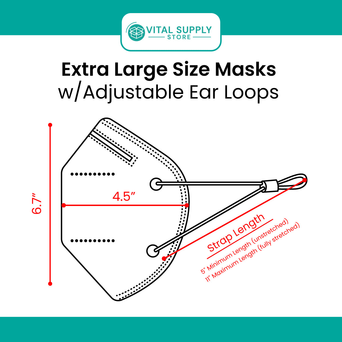 Kn95 Masks In Sizes From Extra Large to Small - 5 Size Options
